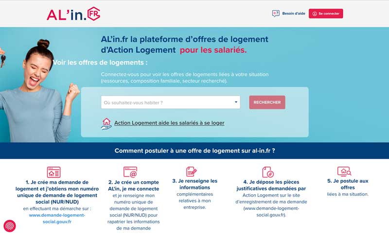 Capture de la page d'accueil du site web AL'in.fr
