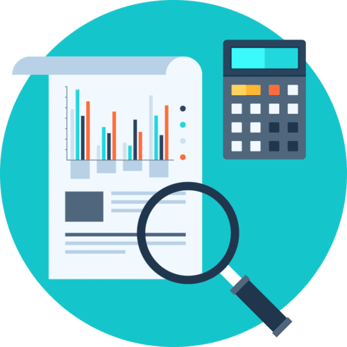 statistiques, calculatrice et loupe