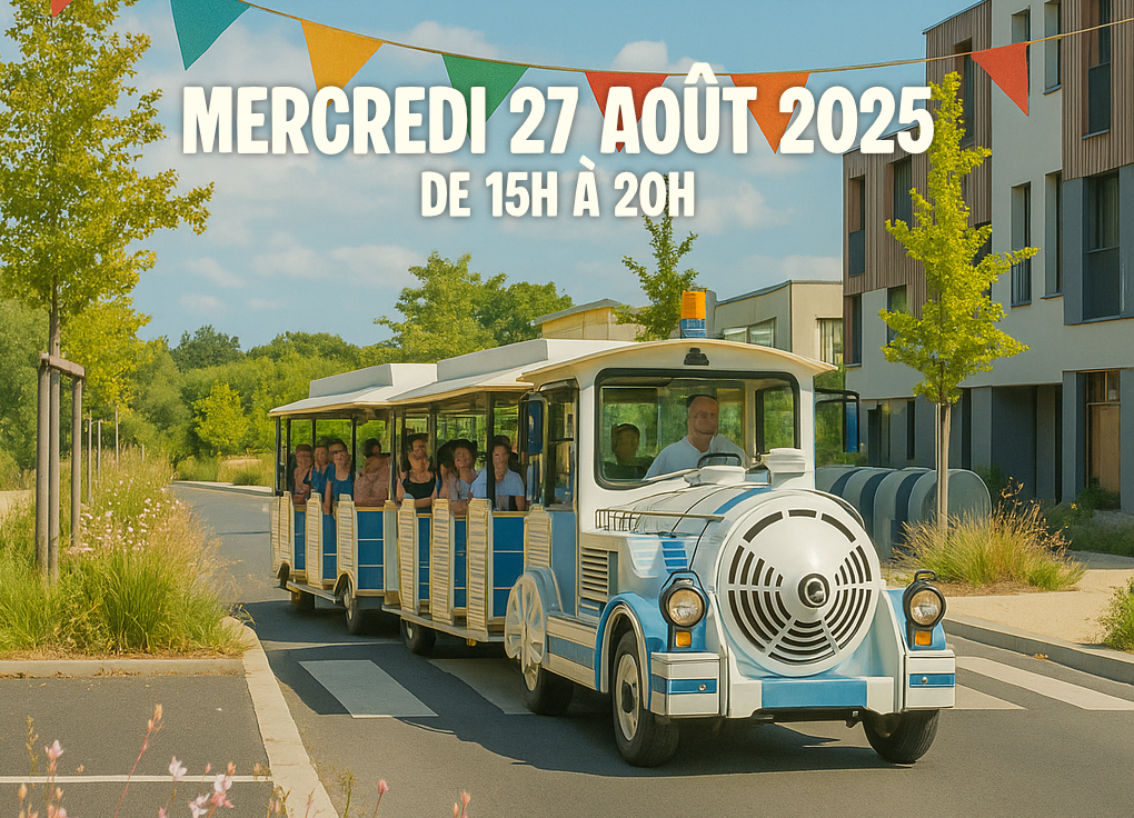 affiche de la fête, visuel de train